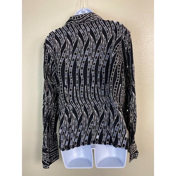 Samuel Dong Eyelet Black White Top Women size XL Artsy Art to wear Designer Boho - Picture 16 of 16